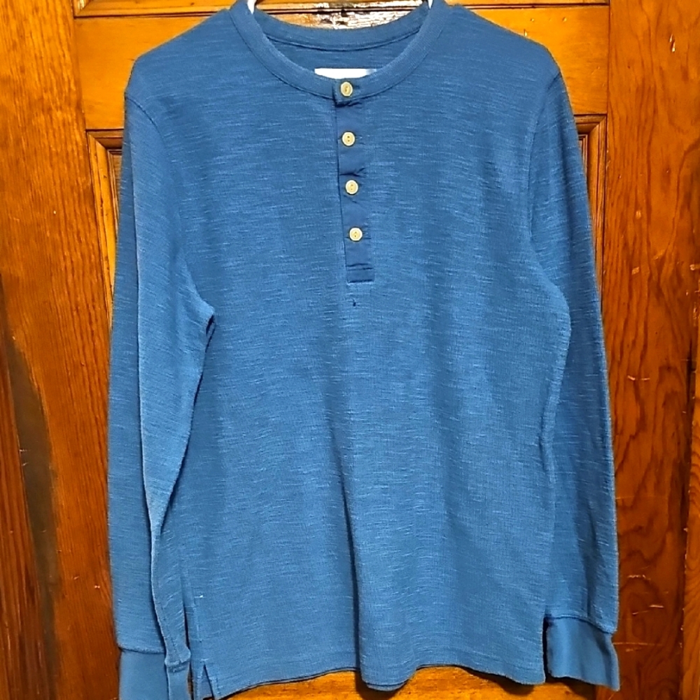 Goodfellow & Co Blue Long Sleeve Henley Shirt